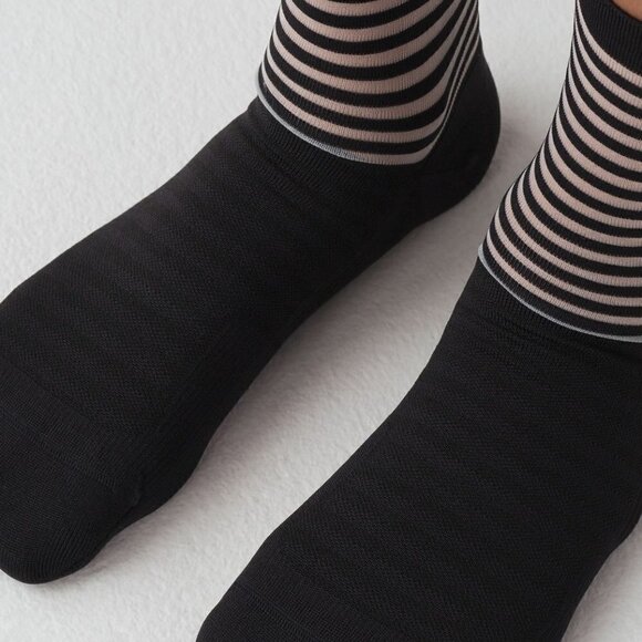 * NWT LULULEMON 3 Pairs RUN COURSE Light On Your Toes MESH BLACK M/L Socks - Picture 7 of 8